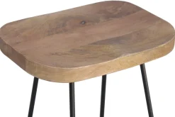 Miliboo Tabouret De Bar-Tabourets de bar manguier massif et métal 75 cm (lot de 2) RUNKO