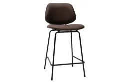 Miliboo Tabouret De Bar-Tabourets de bar marron aspect vielli et métal noir H65 cm (lot de 2) BARNET