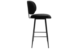 Miliboo Tabouret De Bar-Tabourets de bar noirs en tissu velours et métal H70 cm (lot de 2) ATRIUM