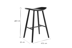 Miliboo Tabouret De Bar-Tabourets de bar noirs H65 cm (lot de 2) DEMORY