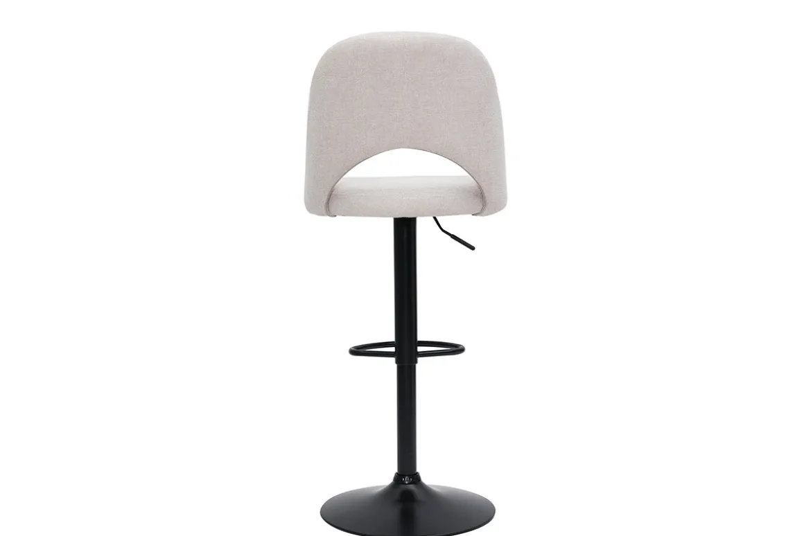 Miliboo Tabouret De Bar-Tabourets de bar relevables tissu effet velours texturé beige et métal noir (lot de 2) COSETTE