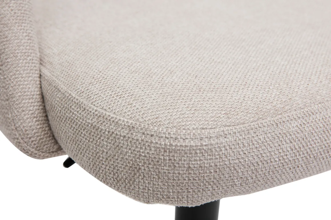 Miliboo Tabouret De Bar-Tabourets de bar relevables tissu effet velours texturé beige et métal noir (lot de 2) COSETTE