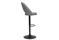 Miliboo Tabouret De Bar-Tabourets de bar relevables tissu effet velours texturé gris et métal noir (lot de 2) COSETTE
