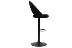Miliboo Tabouret De Bar-Tabourets de bar relevables en velours noir et métal noir (lot de 2) COSETTE