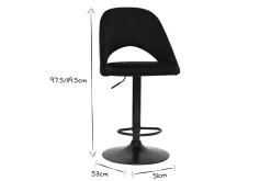 Miliboo Tabouret De Bar-Tabourets de bar relevables en velours noir et métal noir (lot de 2) COSETTE