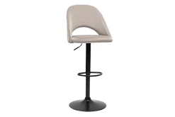 Miliboo Tabouret De Bar-Tabourets de bar relevables en velours taupe et métal noir (lot de 2) COSETTE