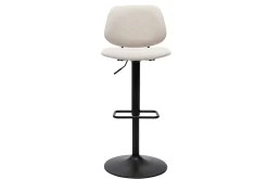 Miliboo Tabouret De Bar-Tabourets de bar relevables design en tissu effet velours beige et métal noir BARNET (lot de 2)