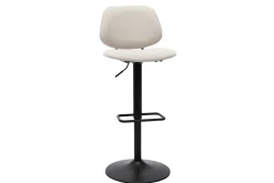 Miliboo Tabouret De Bar-Tabourets de bar relevables design en tissu effet velours beige et métal noir BARNET (lot de 2)