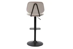 Miliboo Tabouret De Bar-Tabourets de bar relevables design en tissu effet velours beige et métal noir BARNET (lot de 2)