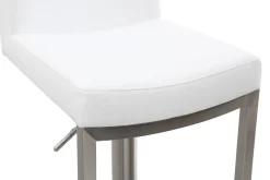 Miliboo Tabouret De Bar-Tabourets de bar relevables blanc et acier chromé (lot de 2) KYLE