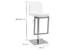 Miliboo Tabouret De Bar-Tabourets de bar relevables blanc et acier chromé (lot de 2) KYLE
