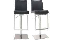 Miliboo Tabouret De Bar-Tabourets de bar relevables noir et acier chromé (lot de 2) KYLE