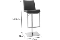 Miliboo Tabouret De Bar-Tabourets de bar relevables noir et acier chromé (lot de 2) KYLE
