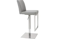 Miliboo Tabouret De Bar-Tabourets de bar relevables gris et acier chromé (lot de 2) KYLE