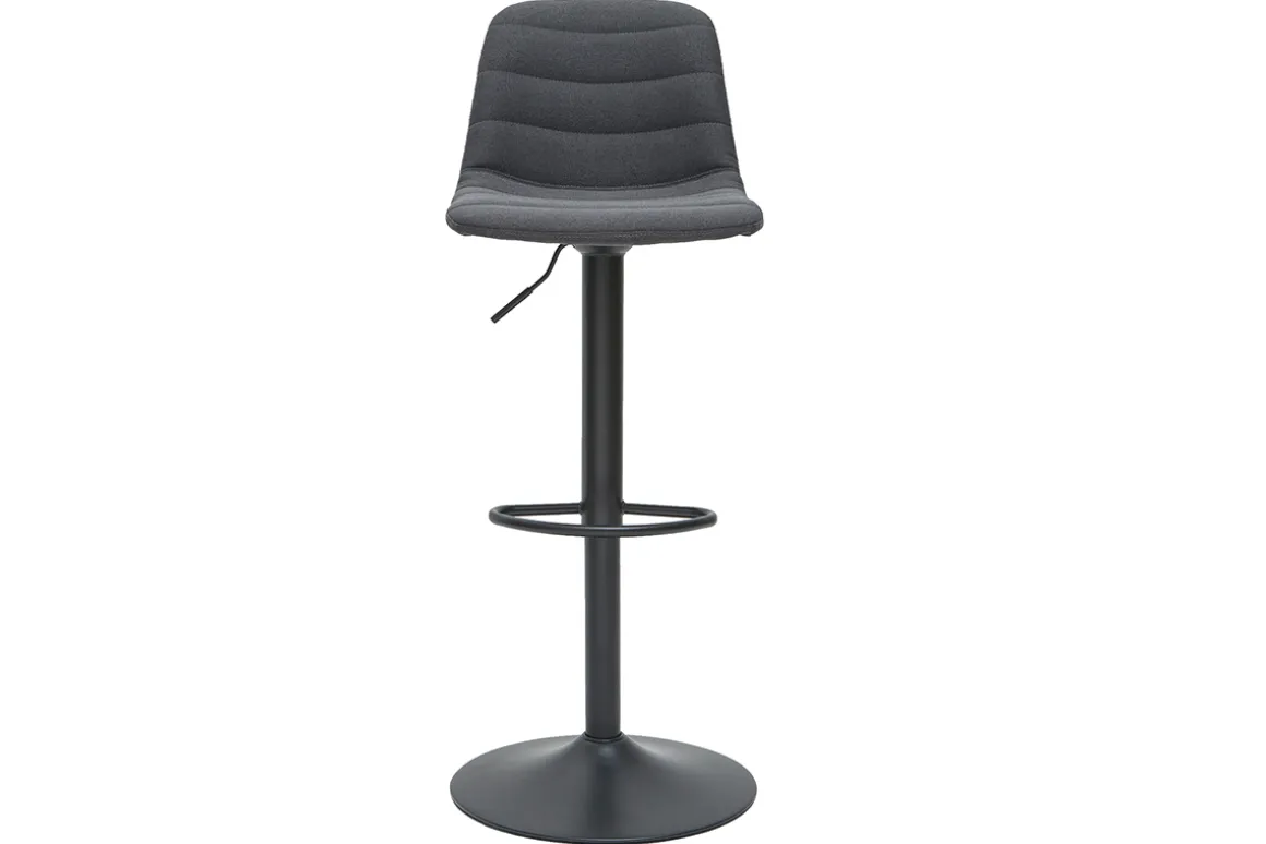 Miliboo Tabouret De Bar-Tabourets de bar réglables tissu et métal gris foncé (lot de 2) SAURY