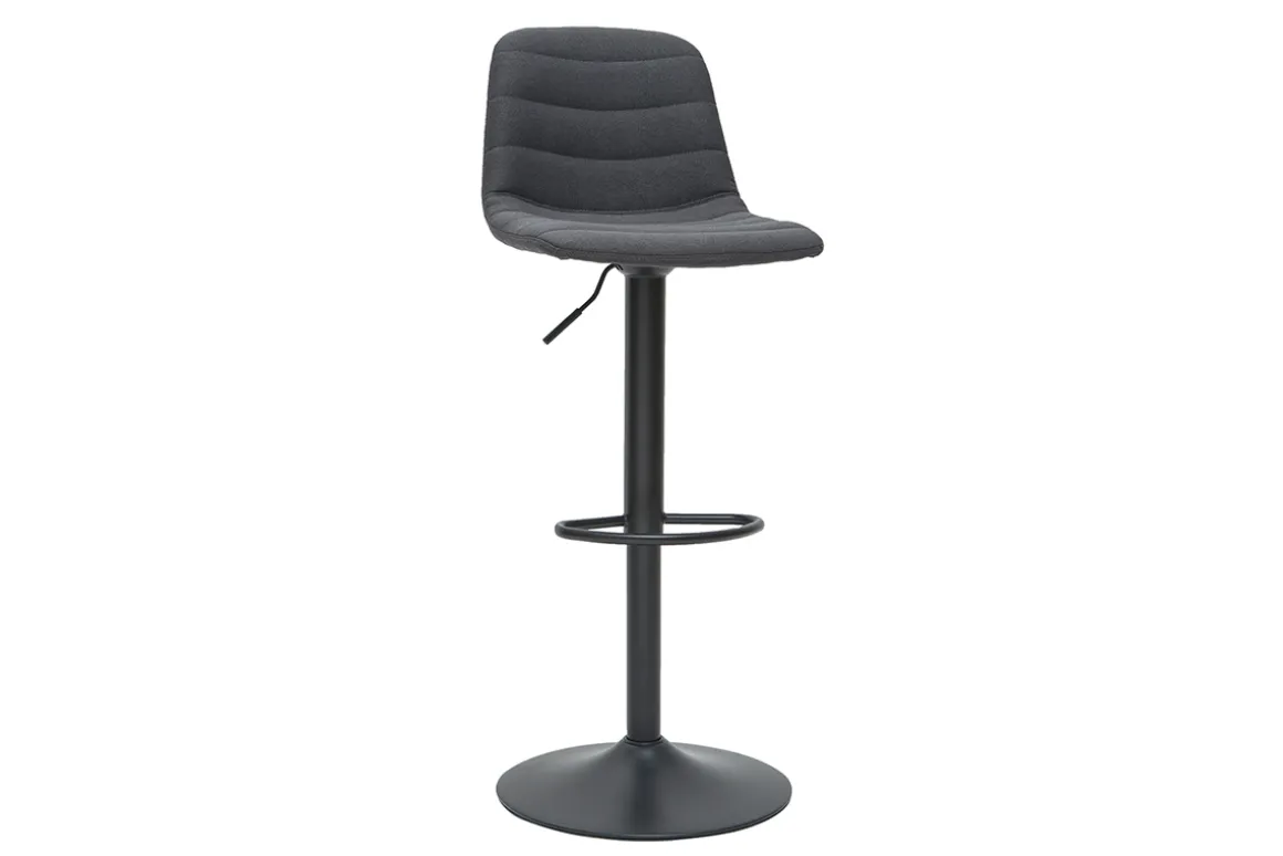 Miliboo Tabouret De Bar-Tabourets de bar réglables tissu et métal gris foncé (lot de 2) SAURY