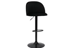 Miliboo Tabouret De Bar-Tabourets de bar réglables velours noir et métal noir (lot de 2) CELESTE