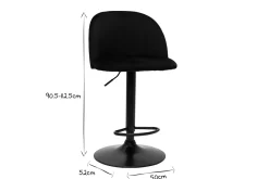 Miliboo Tabouret De Bar-Tabourets de bar réglables velours noir et métal noir (lot de 2) CELESTE