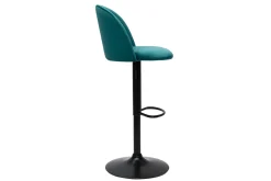 Miliboo Tabouret De Bar-Tabourets de bar réglables velours bleu pétrole et métal noir (lot de 2) CELESTE