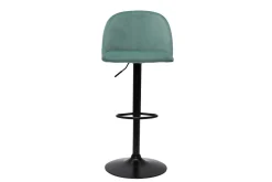 Miliboo Tabouret De Bar-Tabourets de bar réglables velours vert céladon et métal noir (lot de 2) CELESTE