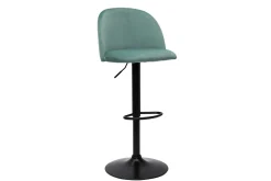 Miliboo Tabouret De Bar-Tabourets de bar réglables velours vert céladon et métal noir (lot de 2) CELESTE