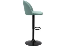 Miliboo Tabouret De Bar-Tabourets de bar réglables velours vert céladon et métal noir (lot de 2) CELESTE