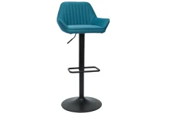 Miliboo Tabouret De Bar-Tabourets de bar réglables design en tissu bleu (lot de 2) RONNIE