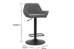 Miliboo Tabouret De Bar-Tabourets de bar réglables design en tissu bleu (lot de 2) RONNIE