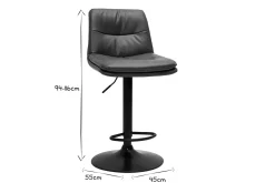 Miliboo Tabouret De Bar-Tabourets de bar réglables en polyuréthane marron et métal noir (lot de 2) ZUCK