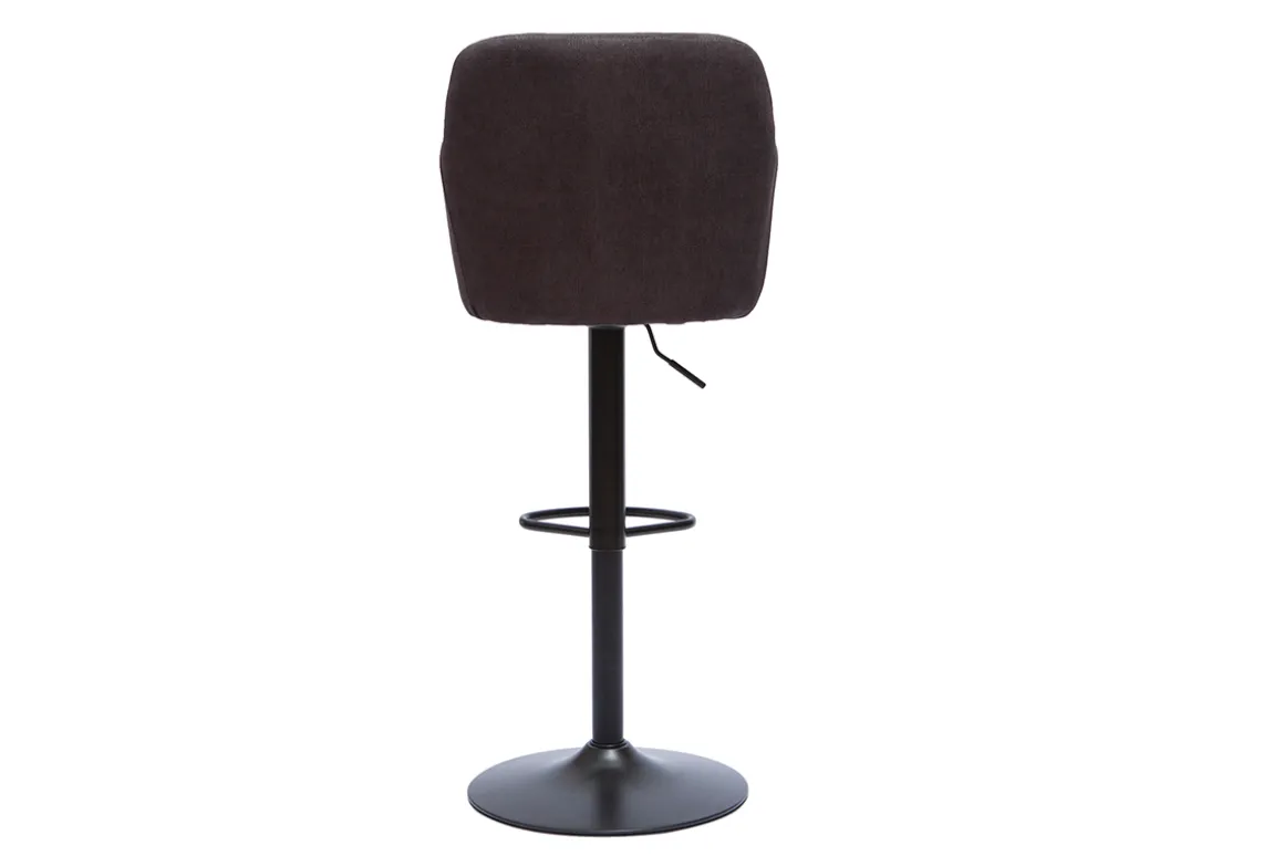Miliboo Tabouret De Bar-Tabourets de bar réglables tissu effet velours gris foncé et métal (lot de 2) AMIKA