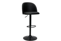 Miliboo Tabouret De Bar-Tabourets de bar réglables polyuréthane noir et métal noir (lot de 2) CELESTE