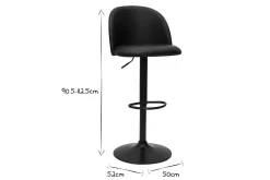 Miliboo Tabouret De Bar-Tabourets de bar réglables polyuréthane noir et métal noir (lot de 2) CELESTE