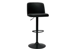 Miliboo Tabouret De Bar-Tabourets de bar réglables en polyuréthane noir et métal noir (lot de 2) MONTI