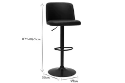 Miliboo Tabouret De Bar-Tabourets de bar réglables en polyuréthane noir et métal noir (lot de 2) MONTI