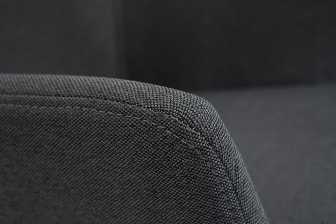 Miliboo Tabouret De Bar-Tabourets de bar réglables tissu gris anthracite métal noir (lot de 2) CARLIE