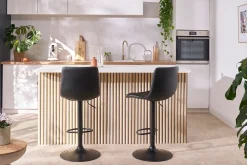 Miliboo Tabouret De Bar-Tabourets de bar réglables design noirs (lot de 2) MAXWELL