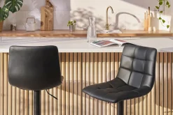 Miliboo Tabouret De Bar-Tabourets de bar réglables design noirs (lot de 2) MAXWELL