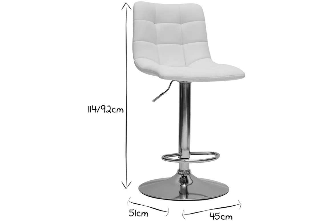 Miliboo Tabouret De Bar-Tabourets de bar réglables design blancs (lot de 2) MAXWELL