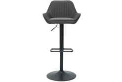 Miliboo Tabouret De Bar-Tabourets de bar réglables design en tissu gris anthracite (lot de 2) RONNIE