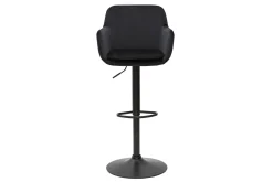 Miliboo Tabouret De Bar-Tabourets de bar réglables en velours noir et métal (lot de 2) AMIKA