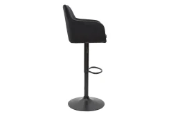 Miliboo Tabouret De Bar-Tabourets de bar réglables en velours noir et métal (lot de 2) AMIKA