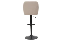 Miliboo Tabouret De Bar-Tabourets de bar réglables tissu effet velours beige et métal (lot de 2) AMIKA