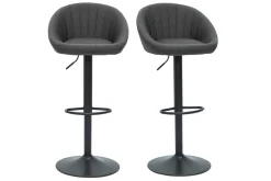 Miliboo Tabouret De Bar-Tabourets de bar réglables design gris anthracite (lot de 2) SHERU