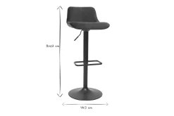 Miliboo Tabouret De Bar-Tabourets de bar réglables pivotants 360° en tissu velours bleu pétrole et métal noir (lot de 2) BOOST