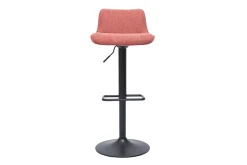 Miliboo Tabouret De Bar-Tabourets de bar réglables pivotants 360° en tissu effet velours texturé terracotta et métal noir (lot de 2) BOOST