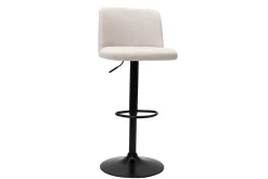 Miliboo Tabouret De Bar-Tabourets de bar réglables en tissu effet velours texturé beige et métal noir (lot de 2) MONTI