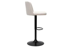 Miliboo Tabouret De Bar-Tabourets de bar réglables en tissu effet velours texturé beige et métal noir (lot de 2) MONTI