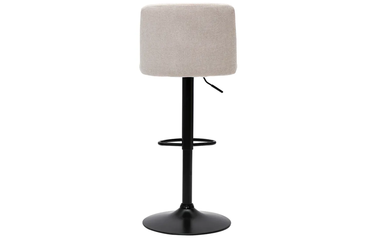 Miliboo Tabouret De Bar-Tabourets de bar réglables en tissu effet velours texturé beige et métal noir (lot de 2) MONTI