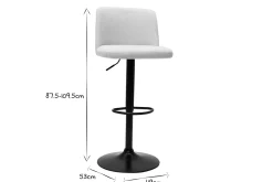 Miliboo Tabouret De Bar-Tabourets de bar réglables en tissu effet velours texturé beige et métal noir (lot de 2) MONTI