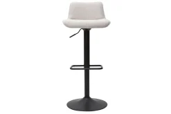 Miliboo Tabouret De Bar-Tabourets de bar réglables pivotants 360° en tissu effet velours texturé beige et métal noir (lot de 2) BOOST